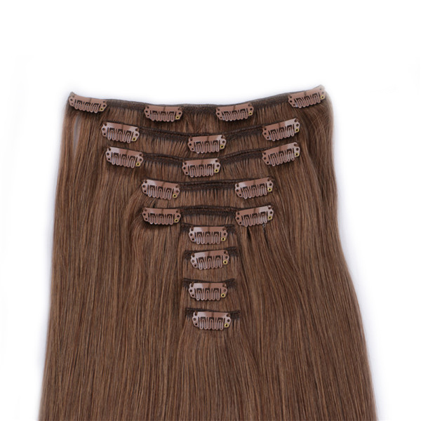 Clip in hair extensions double drawn human hair YL018